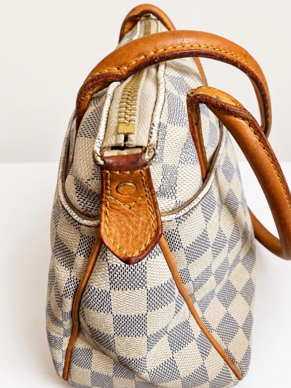 Louis Vuitton Figheri PM Tote Shoulder Bag Damier Azur White - Picture 3 of 16